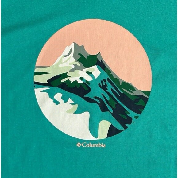 Columbia Men's Rapid Ridge Graphic Tee Organic Cotton Turquoise - Picture 2 of 6